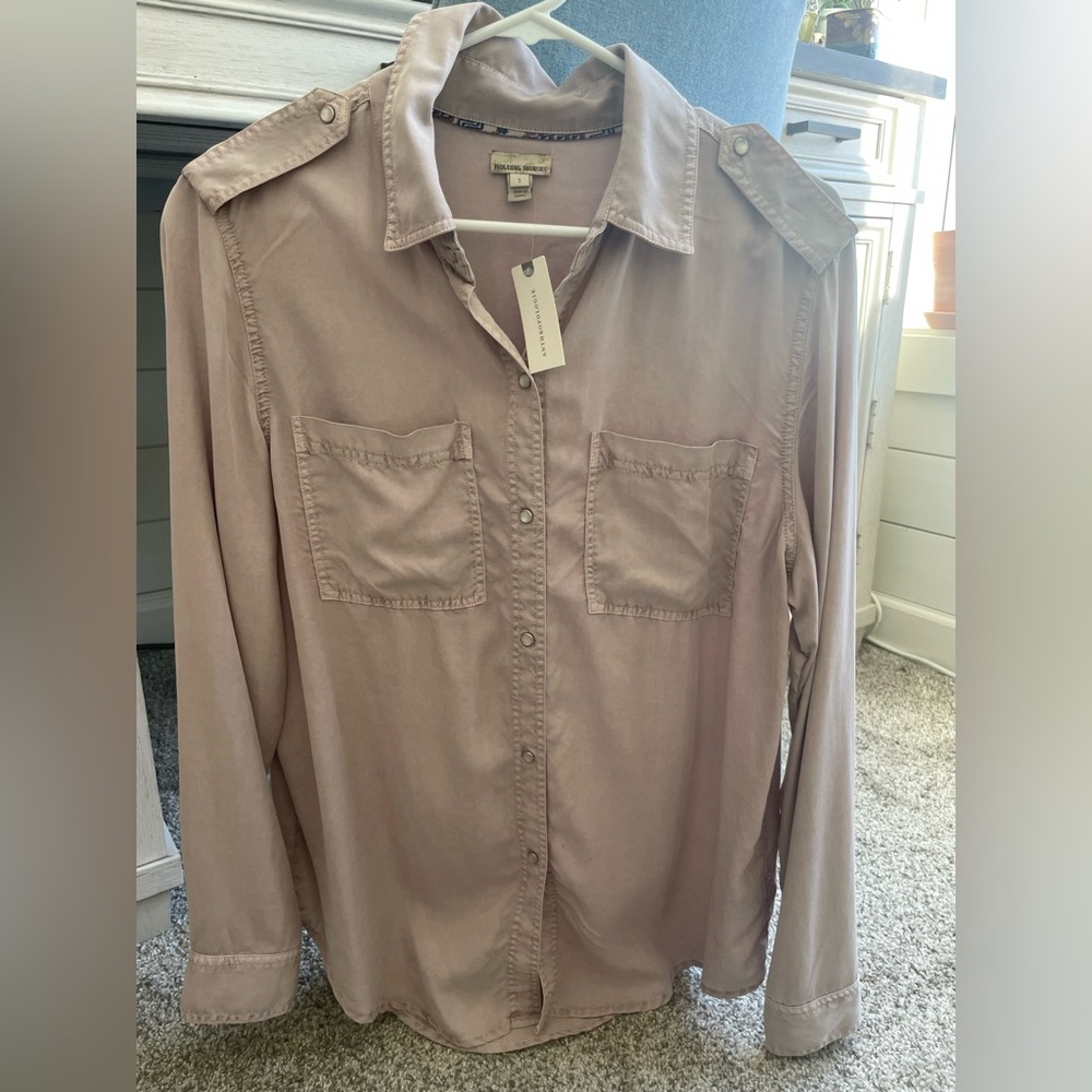 Anthropologie Holding Horses Button up top